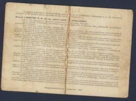 1942 Légoltalmi parancsnokhelyettesi igazolvány (hajtott)