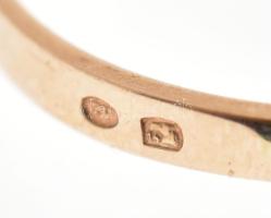 14K arany (Au) gyűrű kék kővel, bruttó: 2,95 g