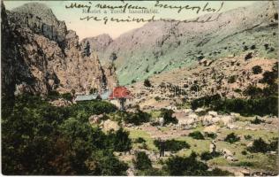 1913 Tordai-hasadék, Cheile Turzii, Torda, Turda; Részlet a hasadékból / gorge, mountain pass