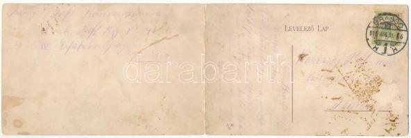 1915 Brassó, Kronstadt, Brasov; Kinyitható 2 oldalas panorámalap / 2-tiled folding panoramacard (fl)