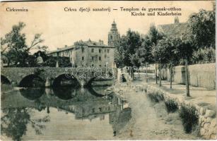 1913 Crikvenica, Cirkvenica; Templom és gyermekotthon / crkva djecji sanatorij / church and children sanatorium (Rb)