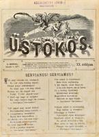 1877 Az Üstökös szatirikus képes folyóirat január-júniusi számai könyvbe kötve