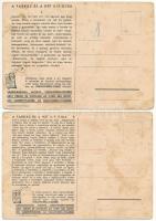 A farkas és a hét kis gida - 5 db régi Indanthren reklám képeslap, Koser Michaels szignóval, vegyes ...