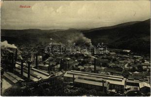 1909 Resica, Resita; vasgyár, látkép. Kiadja Braumüller L. / iron factory, general view (kopott sarkak / worn corners)