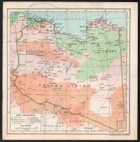 1938 Lybien / Líbia, német nyelvű utazási prospektus, fekete-fehér fotókkal, térképpel, 21,5x21,5 cm