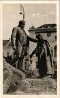 1940 Zilah, Zalau; Wesselényi szobor, emlékmű / statue, monument. photo + "1940 Zilah visszatért" So. Stpl (gyűrődések / creases)