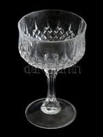 6 db talpas pezsgős kristály pohár, hibátlan, m: 14 cm