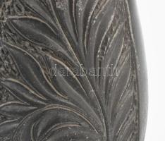 Retro feketekerámia váza, kopásokkal, jelzés nélkül, m: 41 cm