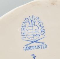 Herendi porcelán borívó, "Tokaj" felirattal, kézzel festett, jelzett, hibátlan, m: 18,5 cm