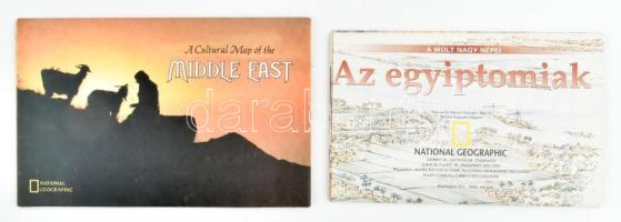 2 db National Geographic kiadvány (kihajtható poszter): A múlt nagy népei - Az egyiptomiak + A Cultural Map of the Middle East (angol nyelvű)