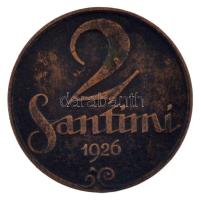 Lettország 1926. 2s bronz T:XF patina, kis ph
Latvia 1926. 2 Santini bronze C:XF patina, small edge...