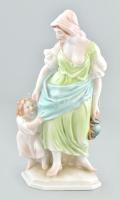 Herend anya gyermekével, jelzett, hibátlan, m: 27,5 cm