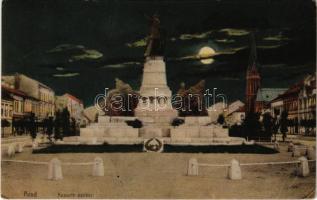 1919 Arad, Kossuth szobor este / statue at night (Rb)