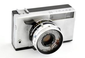 Zorki (Zorkij) 10 fényképezőgép, Industar-63 45mm f/2.8 objektívvel, tokban, működik