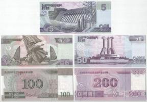 Észak-Korea 2002-2013. 5W-5000W (10xklf) MINTA felülbélyegzéssel és "0000000" sorszámmal T...