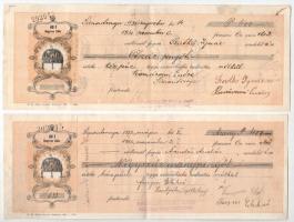 1922-1936. 7db-os váltó tétel, mind kitöltött, bélyegzésekkel néhány darabon illetékbélyegek T:F