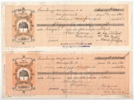 1922-1936. 7db-os váltó tétel, mind kitöltött, bélyegzésekkel néhány darabon illetékbélyegek T:F