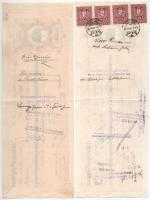 1922-1936. 7db-os váltó tétel, mind kitöltött, bélyegzésekkel néhány darabon illetékbélyegek T:F