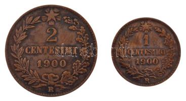 Olaszország 1900. 1c Cu "I. Umberto" + 2c Cu "I. Umberto" T:AU
Italy 1900. 1 Ce...