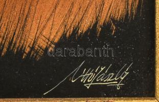 Ottó László (1966-): Táj (cím nélkül). Akril, farost, jelzett 40x50 cm. Fakeretben