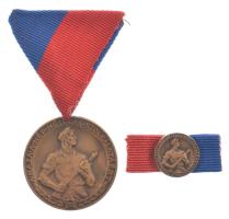 1964. Munkásőr Emlékérem bronz kitüntetés mellszalagon, miniatűrrel szalagsávon T:AU
