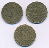 Ausztria 1950-1954. 20gr Al-bronz (3xklf) T:XF Austria 1950-1954. 20 Groschen Al-bronze (3xdiff) C:XF