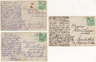 1910-11 Abbazia, Opatija; fürdőzők a tengerben Icicinél / beach in Ika, bathing people - 3 db régi e...