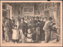 2 db rotációs fametszet (az egyik Munkácsy Mihály műve után), XIX. sz. vége körül, körbevágva / kis ...