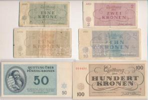 Német Harmadik Birodalom / Cseh-Morva Protektorátus / Theresienstadt gettó 1943. január 1. 1K + 2K +...