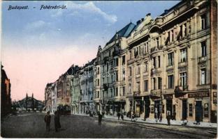 Budapest XI. Fehérvári út (mai Bartók Béla út), húscsarnok, üzletek, villamos. Knöpfmacher J. felvétele 1926/31.
