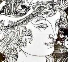 3 darab Szász Endre által tervezett Hollóházi porcelán, kínáló, tál, ékszeres doboz, hibátlan, jelzé...