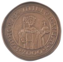 Asszonyi Tamás (1942-) 2000. Magyar Millennium kétoldalas bronz emlékérem tájékoztatóval (~53mm) T:UNC
