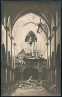 1915 Lerombolt templom az orosz dúlta Zemplénben, fotólap, 14×9 cm
