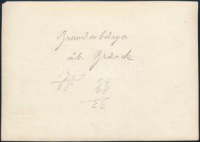 cca 1914-1918 I. világháborús légifotó repülőgéppel a képen,(német gép?), fotó, a hátoldalon felirat...