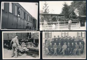 10 db fotó vonatokról, állomásokról, vasutasokról, mozdonyokról, stb., vegyes méretben