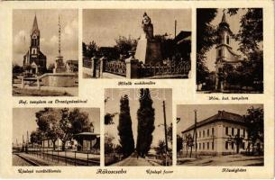 1949 Budapest XVII. Rákoscsaba, Református és Római katolikus templom, Hősök emlékműve, községháza, Újtelepi fasor és vasútállomás