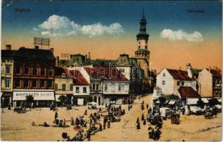 1921 Sopron, Várkerület, piac, Kopstein Samu, Ferigo Kristóf üzlete (EK)
