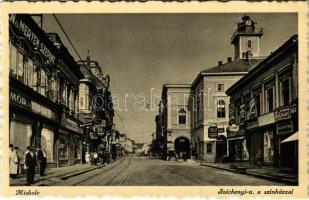 Miskolc, Széchenyi utca, színház, Bodnár Dezső, Szántó Mór és társa, Dr. Braun Tibor, kozmetika és dohány üzlet