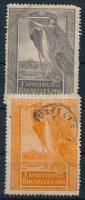 Belgium 1910 Brüsszeli kiállítás 2 klf színű levélzáró