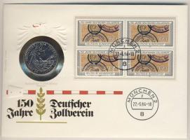 NSZK 1984. 5M "Vámunió" érmés, bélyeges borítékon T:1