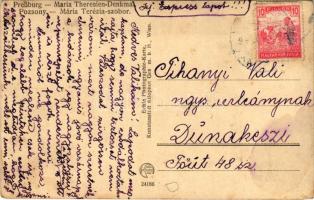 Pozsony, Pressburg, Bratislava; Mária Terézia szobor / statue (EK)