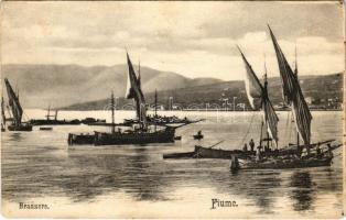 Fiume, Rijeka; Brazzere / halászhajók / fishing boats. Divald Károly 455. (fl)