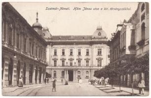 1915 Szatmárnémeti, Szatmár, Satu Mare; Hám János utca, Kir. Törvényszék. Lövy kiadása / street view, court (EK)