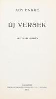 Ady Endre: Új versek. Bp., 1918., Pallas, 83+1 p. Negyedik kiadás. Átkötött kartonált papírkötés, ja...