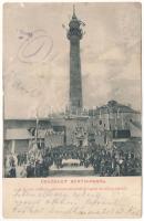 1908 Szatmárnémeti, Szatmár, Satu Mare; A tűzoltó őrtorony felavatása alkalmából tartott díszközgyűlésből / inauguration ceremony of the fire tower, firefighters (EK)