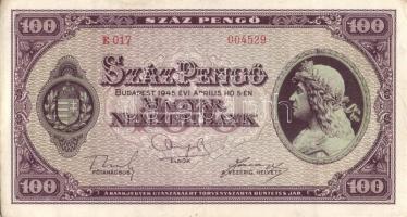 1945. 1000P "N" betű lemezhiba nélkül! Ritka variáns! T:II-/III+