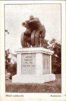 1932 Budakalász, Hősök szobra, emlékmű, Nem! Nem! Soha! irredenta propaganda (ragasztónyom / glue mark)