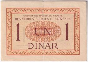 Jugoszlávia / Szerb-Horvát-Szlovén Királyság 1919. 1D T:F erős papír Yugoslavia / Kingdom of the Ser...