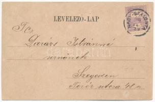 1900 Nagyvárad, Oradea; Kispiac tér, Huzella M. és Ausländer üzlete. Pauker Dániel kiadása / square,...