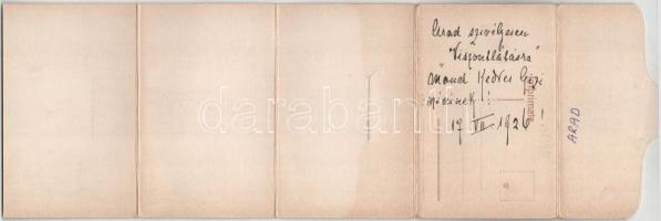 1926 Arad, 5-részes kihajtható leporellólap / 5-tiled folding leporellocard (szakadások / tears)